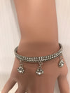 Silver rhinestone cuff bracelet