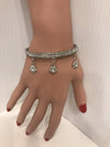 Silver rhinestone cuff bracelet