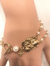 Gold Religious Pearl Cross bracelet