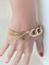 Gold heart link bracelet