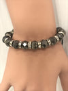 Gun Metal rhinestone drawstring bracelet