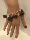 Red Plaid ball charm bracelet