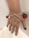 Red Plaid ball charm bracelet
