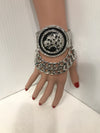 Silver rhinestone cheetah stretch bracelet