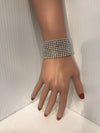 Wide Silver XL Rhinestone bracelet