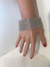 Wide Silver XL Rhinestone bracelet