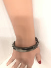 Silver Gun Metal plate cuban link bracelet