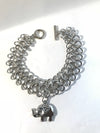 Silver elefant bracelet link