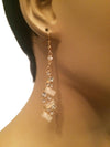 Gold marble dangle earring