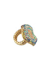 Gold rainbow hoop and ring set