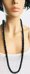 Black bling shamballa bead necklace