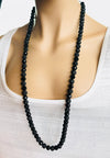 Black bling shamballa bead necklace