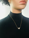 Short gold thin arrow necklace