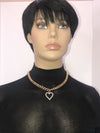 Gold heart pendant chain with rhinestone