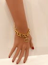 Gold cuban link bracelet w/ toggle clasp