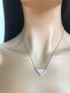 Silver triangle necklace with rhinestones