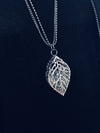 Long Leaf necklace with loose stone pendant