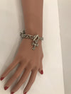 Silver patonce cross charm bracelet