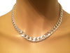 Silver cuban link necklace