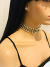 Gold Plastic rhinestone choker