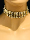 Gold Plastic rhinestone choker