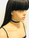 Blue rhinestone choker set