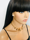 Gold choker with gold balls