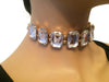 Gold choker with large rhinestone