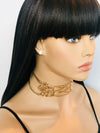 Gold regal corset chain choker