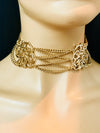 Gold regal corset chain choker