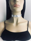 Silver leather-like choker