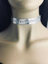 Silver leather-like choker