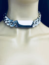 Kim K Plastic silver plate link choker