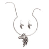 Burnished Silver Horse Necklace