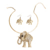 Burnished Gold Hammered Elephant Set