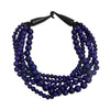 Blue Bead Buffalo Horn Hook Necklace