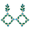 Green Diamond Drop Earrings