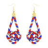 Red White and Blue Knotted Earrings