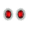 Oval Red Crystal Studs