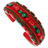 Designer Green Red Crystal Padded Headband