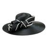 Black Wide Brim Curled Knot Church Hat