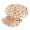 Light Brown Knit Winter Newsboy Cap