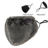 Gray Faux Fur Mask