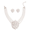 White 4 Line Cluster Pearl Necklace