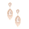 Clear Teardrop Fringe Earrings