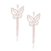 Silver Butterfly Fringe Earrings