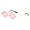 Pink Leaf Shape Rimless Sunglasses