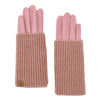 Dusty Pink Layered Suede Smart Gloves