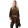 Brown and Black Tiger Fuzzy Poncho