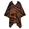 Brown and Black Tiger Fuzzy Poncho